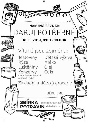 Sbírka potravin - nákupní seznam